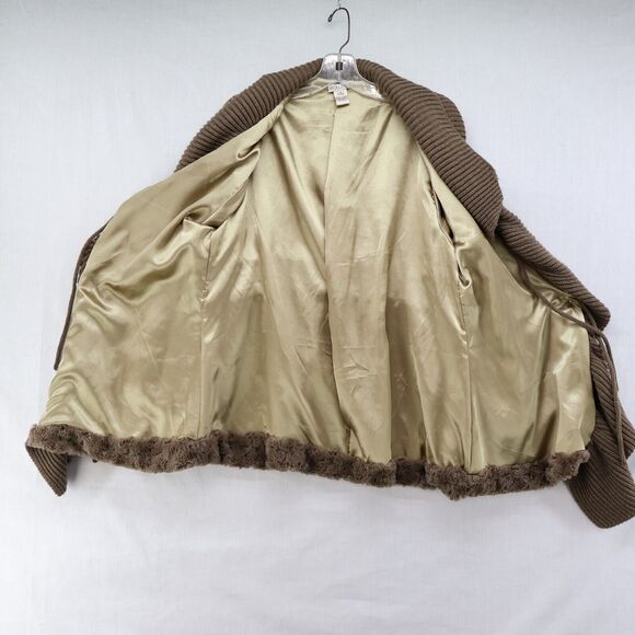 Avalin Waterfall Chunky Knit Cowl Neck Sweater Women's XL Green Gothic Gorpcore - Picture 7 of 10